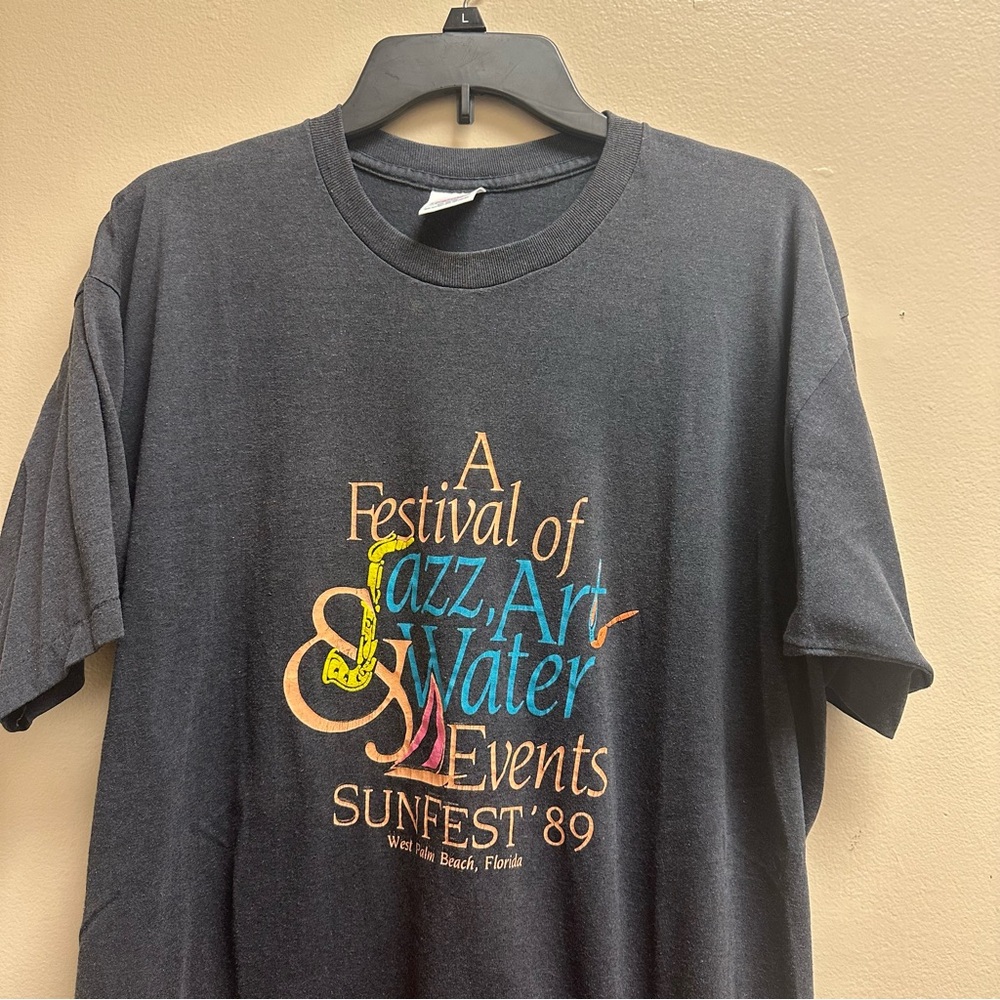 Vintage 1989 Jazz Art Festival Sunfest T-shirt Size 2XL